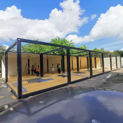 Portable Movable Hurricane Resistence Water Proof Container Warehouse With Internal Drainage System