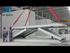 20ft Foldable Container Office Sandwich Panel Prefab Folding Mobile Home Dormitory Oil Camp Field Container House