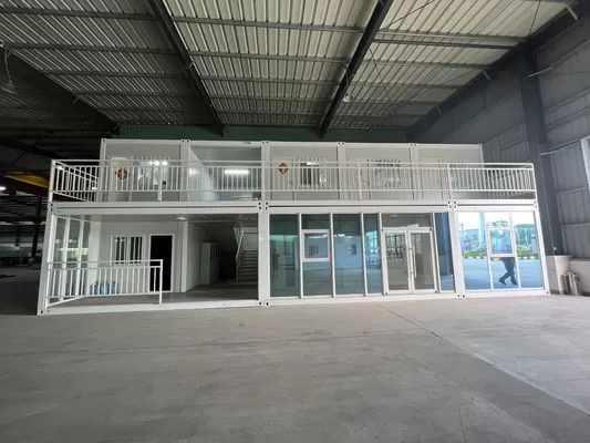 BOX SPACE Earthquake Proof Anti Corrosion Two Storey Temporary Apple Container Office With Bathroom And Furnitures