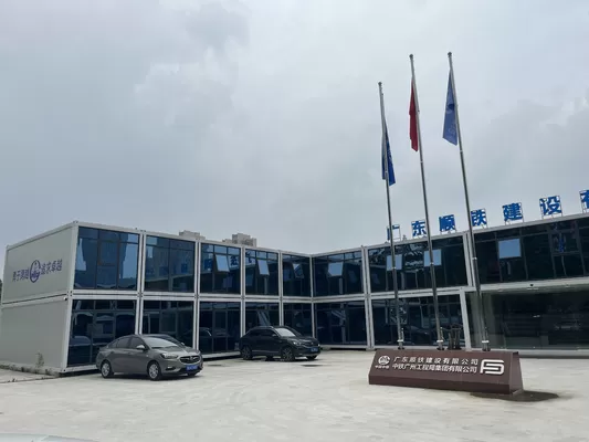 BOX SPACE Fabricated Flat Pack Prefab Site Office With Steel Frame And Glass Wall Temperoary Container Office