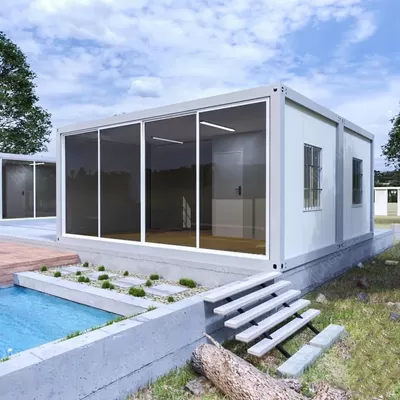 Office Two Bedroom Container House , 40ft Modular Tiny Movable Container House